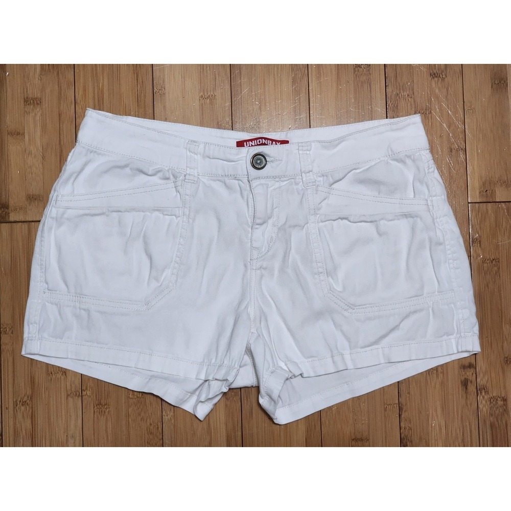 Union Bay Micro Shorts White Hawaiian Beach Summer Cotton Womens Sz 11 30W